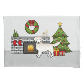 クリスマスルームにイングリッシュクリームゴールデンレトリバー 枕カバー (正面左)