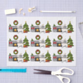 クリスマスルームにイングリッシュクリームゴールデンレトリバー 薄葉紙 (クラフト)