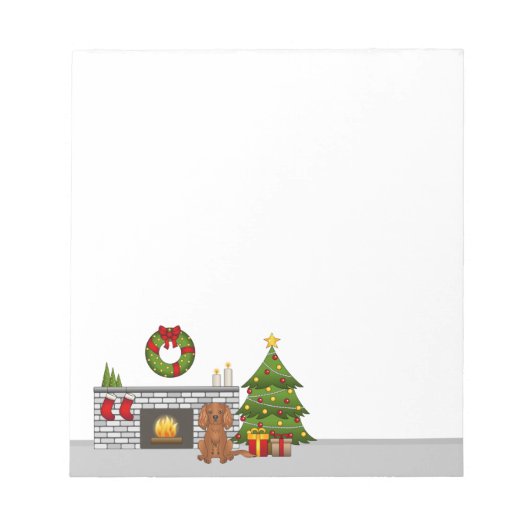 クリスマスルームのルビーフェスティバル犬 ノートパッド (正面)