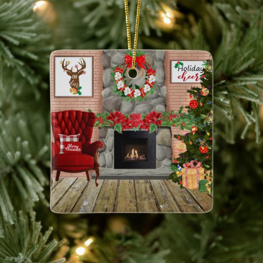 クリスマスルームメタルオーナメント セラミックオーナメント (ツリー)