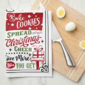 クリスマスルールホリデー キッチンタオル (四つ折り)