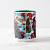 クリスマスレイブンはコーヒーのマグカップを全部飾った ツートーンマグカップ (中央)