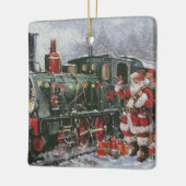 クリスマスレインサンタトイズヴィンテージクリスマスホリデー セラミックオーナメント (左)
