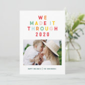 クリスマスレインボーカラフルを通して作った シーズンカード (スタンド正面)