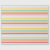 クリスマスレインボーカラフルブライトストライプ ラッピングペーパー (フラット)