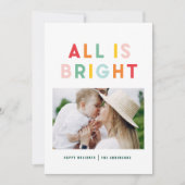 クリスマスレインボーカラフル明るい1枚モダン写真 シーズンカード (正面)