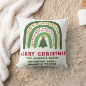 クリスマスレインボーグリッターレッド金ゴールドグリーン クッション (ブランケット)