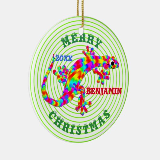クリスマスレインボーサラマンダーキープサカスタムンク セラミックオーナメント (右)