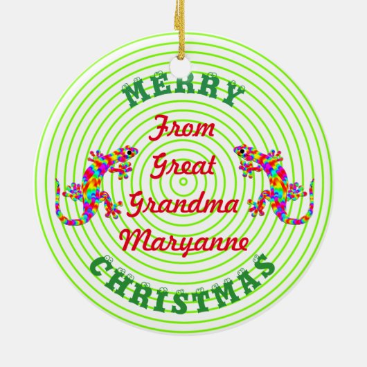 クリスマスレインボーサラマンダーキープサカスタムンク セラミックオーナメント (裏面)