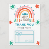 クリスマスレインボーサンキューギフトカードホルダー ポストカード (正面)