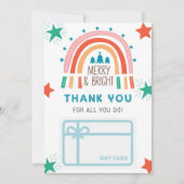 クリスマスレインボーサンキューギフトカードホルダー 招待状 (正面)