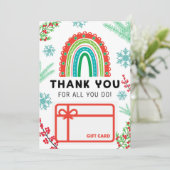 クリスマスレインボーサンキューギフトカードホルダー 招待状 (スタンド正面)