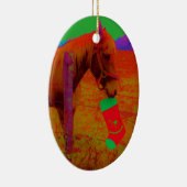 クリスマスレインボーホース セラミックオーナメント (右)