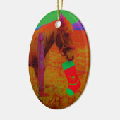 クリスマスレインボーホース セラミックオーナメント (左)