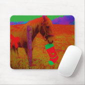 クリスマスレインボーホース マウスパッド (マウス)