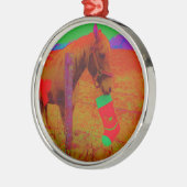 クリスマスレインボーホース メタルオーナメント (左)