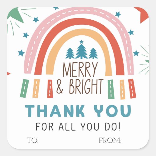 クリスマスレインボーメリーとブライト スクエアシール (正面)