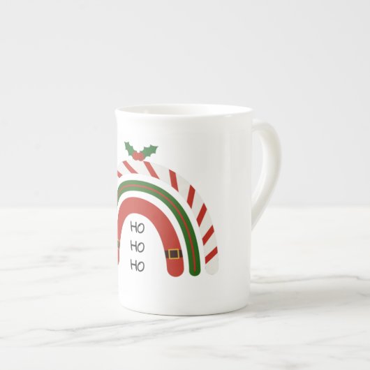 クリスマスレインボーレッツスノーボーン中国 ボーンチャイナマグカップ (正面右)