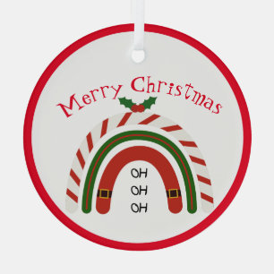 クリスマスレインボーレットイットスノーオーナメント ガラスオーナメント