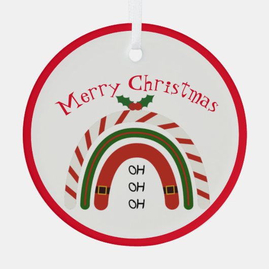 クリスマスレインボーレットイットスノーオーナメント ガラスオーナメント (裏面)