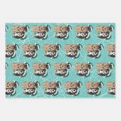 クリスマスレオンベルガーとベルネーズマウンテンドッグ ラッピングペーパーシート (正面3)