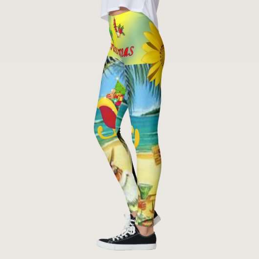 クリスマスレギンス、ビーチバムサンタ レギンス (左)