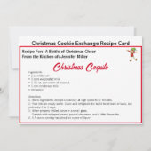 クリスマスレシピエクスチェンジカクテル5 x 7ホリデイ シーズンカード (裏面)