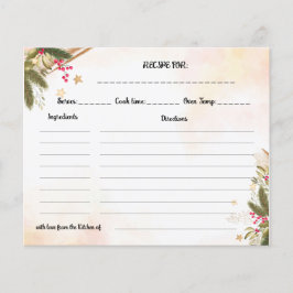 クリスマスレシピカードブライダルシャワー