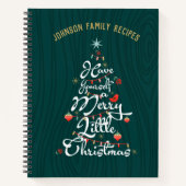 クリスマスレシピブックオーガナイザーJournalクリスマスツリー ノートブック (正面)