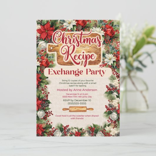 クリスマスレシピ交換パーティー 招待状 (スタンド正面)