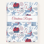 クリスマスレシピ図解入りの、写真付きの本かわいい柄 ノートブック (正面)