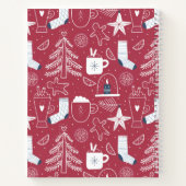 クリスマスレシピ図解入りの、写真付きの本かわいい柄 ノートブック (裏面)