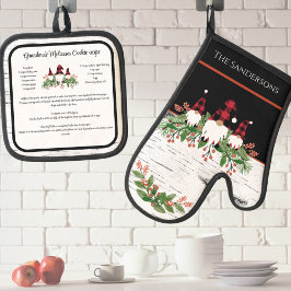 クリスマスレシピ記念クッキーヴィンテージ格言 鍋つかみ&鍋敷きセット