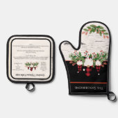 クリスマスレシピ記念クッキーヴィンテージ格言 鍋つかみ&鍋敷きセット (正面)