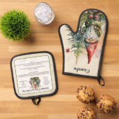 クリスマスレシピ記念クッキーヴィンテージ格言 鍋つかみ&鍋敷きセット (トップダウン)