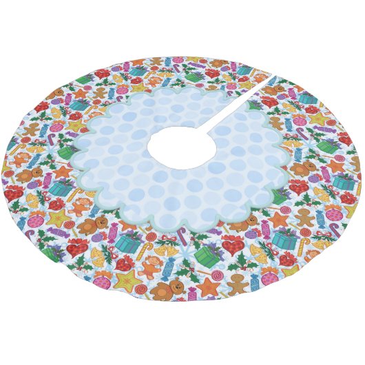 クリスマスレシュカートのおもちゃやお菓子 ブラッシュドポリエステルツリースカート (アングル)