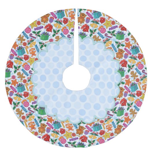 クリスマスレシュカートのおもちゃやお菓子 ブラッシュドポリエステルツリースカート (正面)