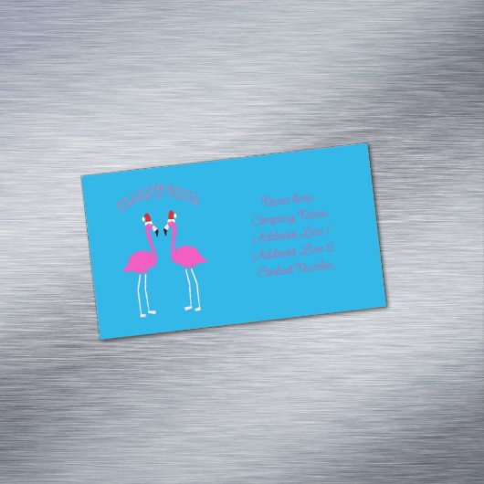 クリスマスレズフラミンゴスフラミンゴベルズカスタム マグネット名刺 (インサイチュ)