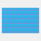 クリスマスレズフラミンゴスフラミンゴベルズカスタム ラッピングペーパーシート (正面3)