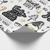 クリスマスレタリング引用文(黒と金ゴールド) ラッピングペーパー (角)
