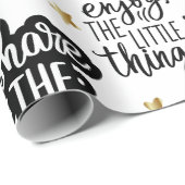 クリスマスレタリング引用文(黒と金ゴールド) ラッピングペーパー (ロールコーナー)