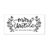 クリスマスレタリング書道の葉の姓 ラバースタンプ (インプリント)