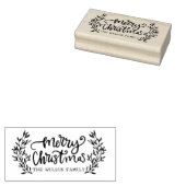 クリスマスレタリング書道の葉の姓 ラバースタンプ (押印)