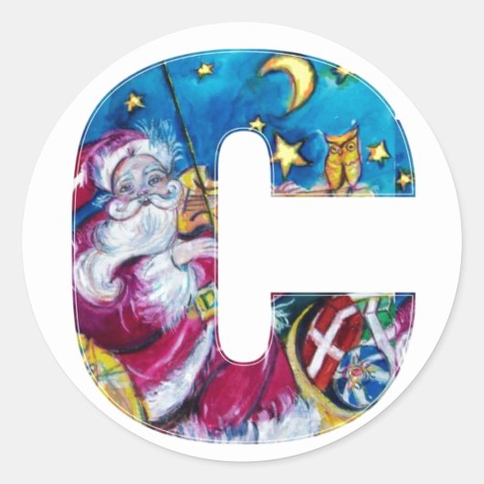 クリスマスレターインスパイア/サンタモノグラム ラウンドシール (正面)