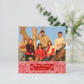 クリスマスレターオンバックレッドクリスマスフォト 招待状 (スタンド正面)