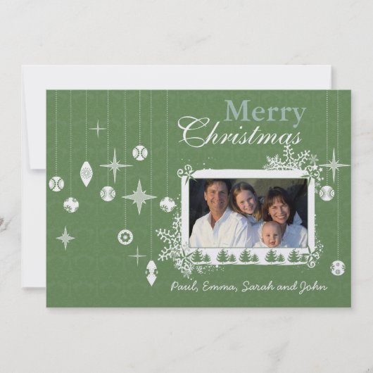 クリスマスレターオンバックレトロクリスマスオーナメント 招待状 (正面)