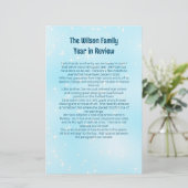 クリスマスレターテンプレートブルーきらめく星 便箋 (スタンド正面)