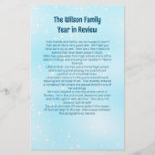 クリスマスレターテンプレートブルーきらめく星 便箋 (正面)