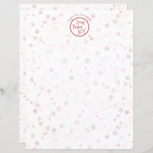 クリスマスレターパーソナルホリデーラブピースジョイ (正面/裏面)