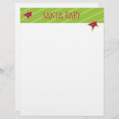クリスマスレター紙 – サンタベビースター (正面/裏面)